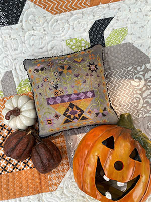 Betsy's Halloween Basket Cross Stitch Pattern by Pansy Patch Quilts and Stitchery