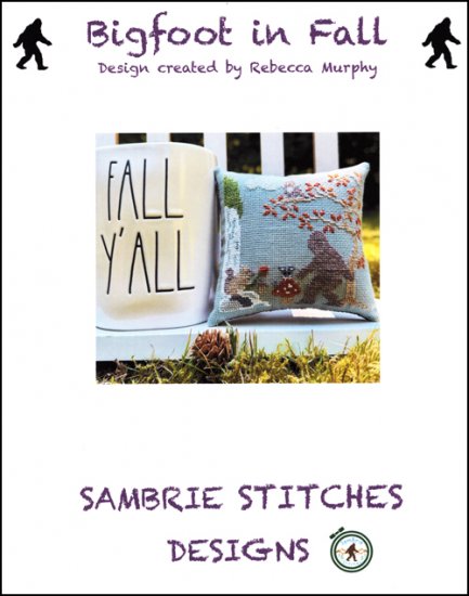 Bigfoot in Fall Cross Stitch Pattern by SamBrie Stitches Designs