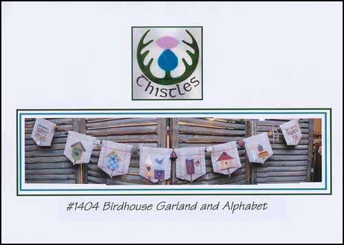 Birdhouse Garland and Alphabet Cross Stitch Pattern by Thistles