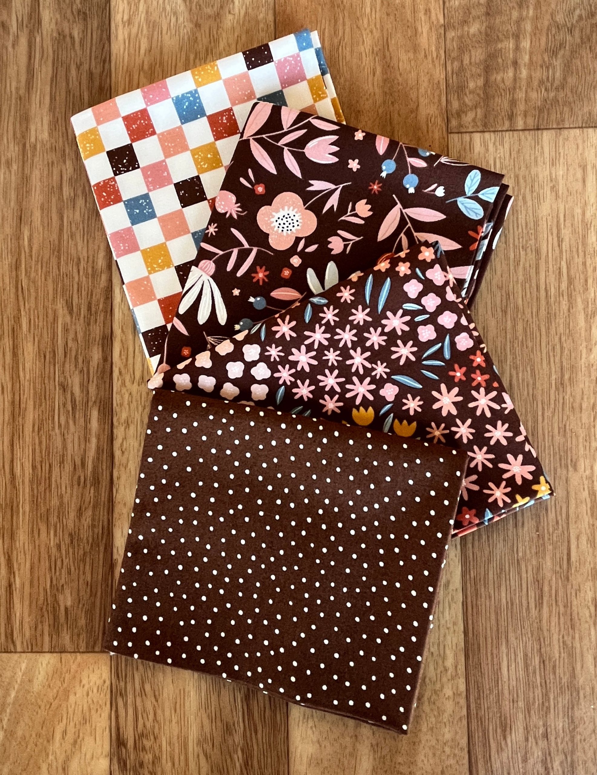 Blossoms and Blooms Browns Fat Quarter Bundle by Elena Amo for Moda Fabrics