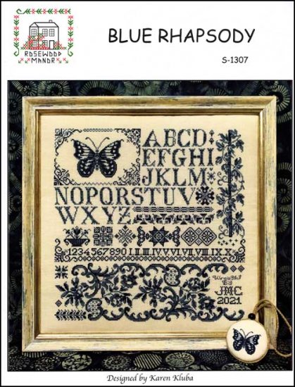 Blue Rhapsody Counted Crossed Cross Stitch Pattern by Rosewood Manor