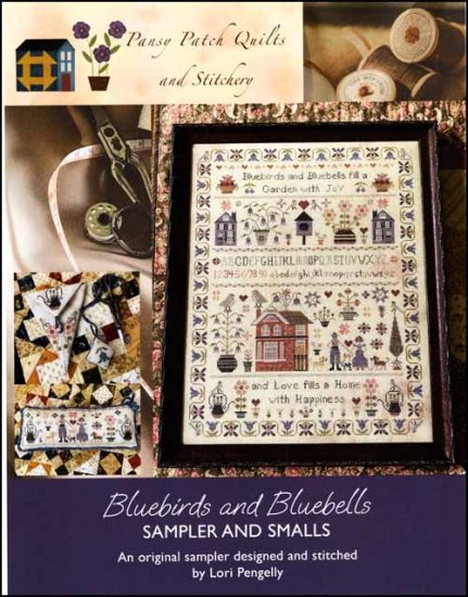 Bluebirds and Bluebells Samplers and Smalls Cross Stitch Pattern by Pansy Patch Quilts and Stitchery
