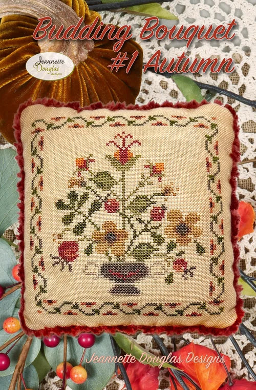 Budding Bouqet #1 Autumn stitch pattern by Jeannette Douglas Designs