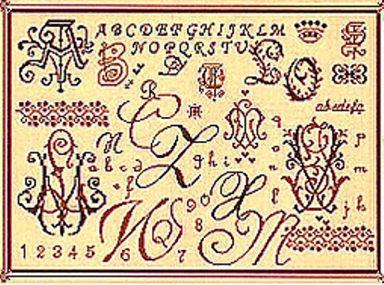-- Old Sampler S01 - Cross Stitch Chart
