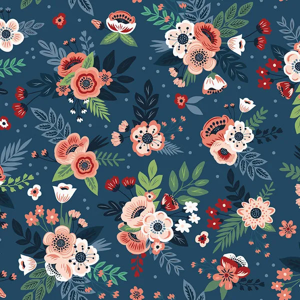 A Spoonful of Sugar Night Floral Fabric Yardage