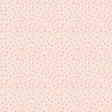 Farmer's Daughter - Baby Chicks Background - Coral
