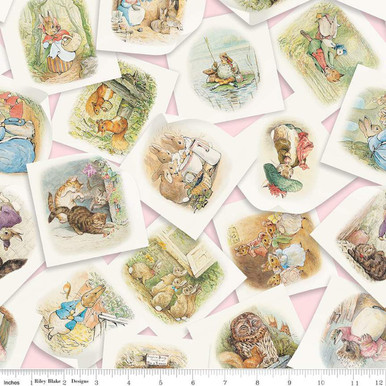 Riley Blake - Peter Rabbit™ & Friends CD15860 Main Characters Pink | SOLD BY THE HALF-YARD