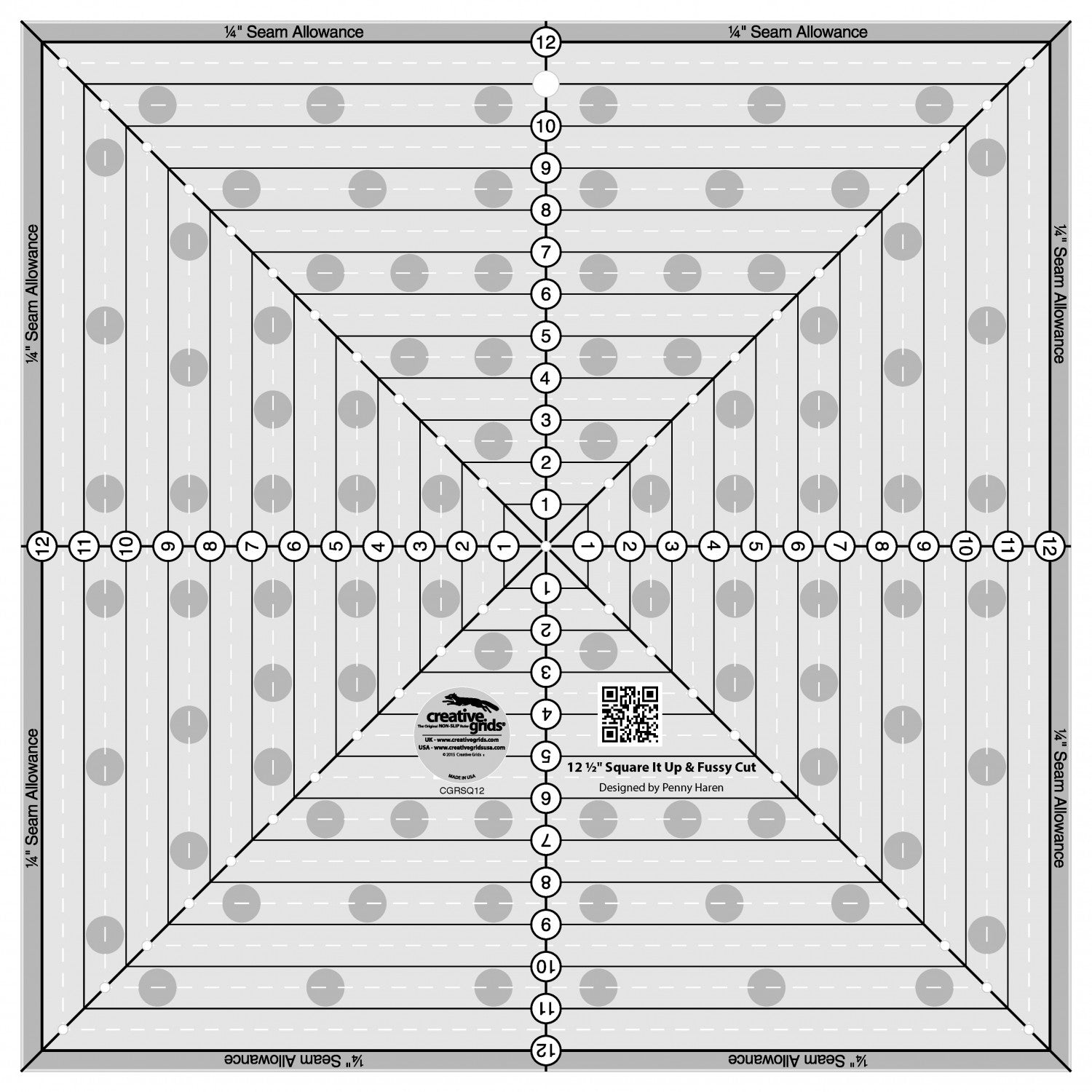 Creative Grids 12 1/2 Inch Square It Up/Fussy Cut Ruler