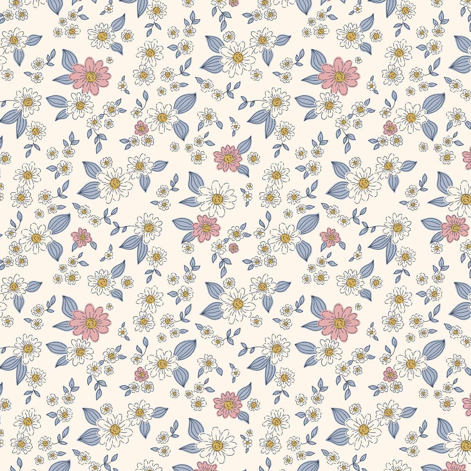 Kitten Fun Floral Multi Y4567-55 by Julia Khimich for Clothworks (sold in 25cm increments)