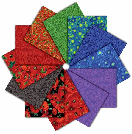 Fat Quarter Bundle - Poppy - 12 each