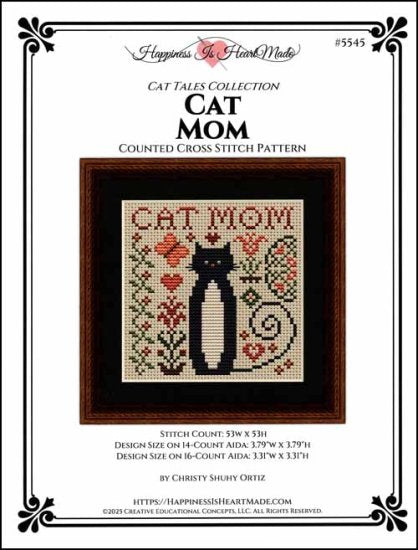 Cat Mom Cross Stitch Pattern by Happiness Is HeartMade