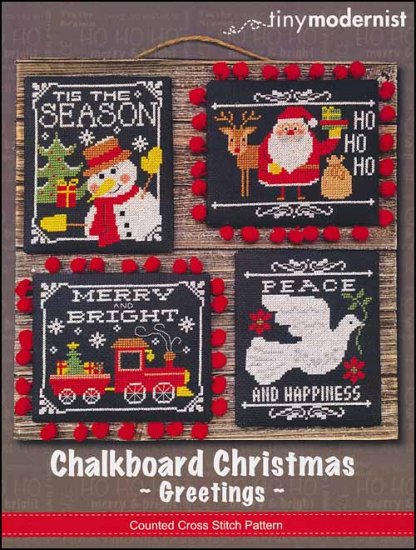 Chalkboard Christmas Greetings Cross Stitch Pattern by Tiny Modernist