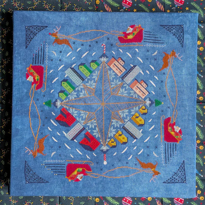 Shaded Stitchery CHRISTMAS COMPASS ROSE Cross Stitch Pattern Nashville Market