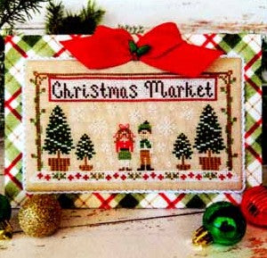 Christmas Market Banner Cross Stitch Pattern by Country Cottage Needleworks
