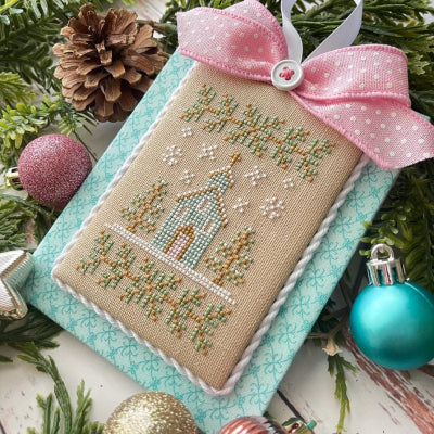 Pastel Ornament Part 3: Christmas Church Cross Stitch Pattern by Country Cottage Needleworks