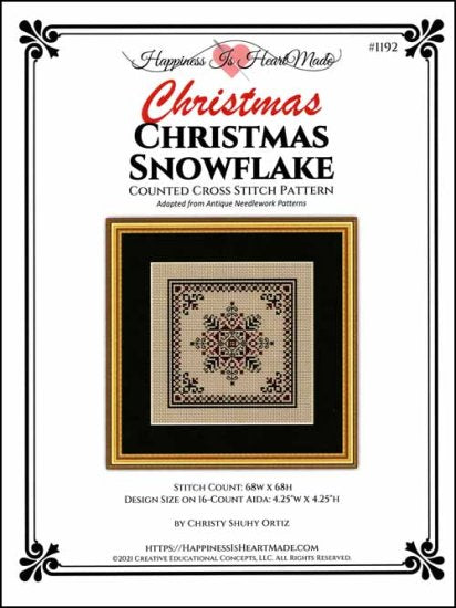 Christmas Snowflake Cross Stitch Pattern by Happiness Is HeartMade