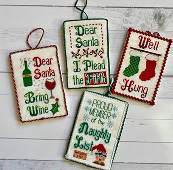 Christmas Spin 4-Pack Cross Stitch Pattern by Pickle Barrel Designs