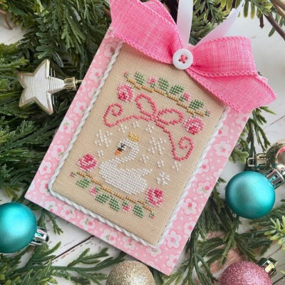 Pastel Ornament Part 10: Christmas Swan Cross Stitch Pattern by Country Cottage Needleworks
