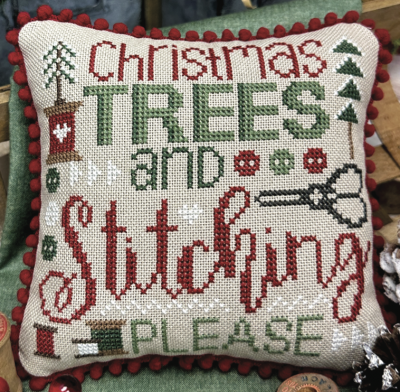 Christmas Trees and Stitching Please Cross Stitch Pattern by Primrose Cottage Stitches