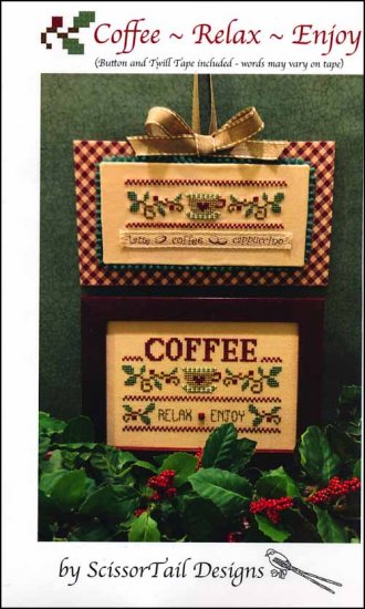 Coffee Relax Enjoy Counted Cross Stitch Pattern