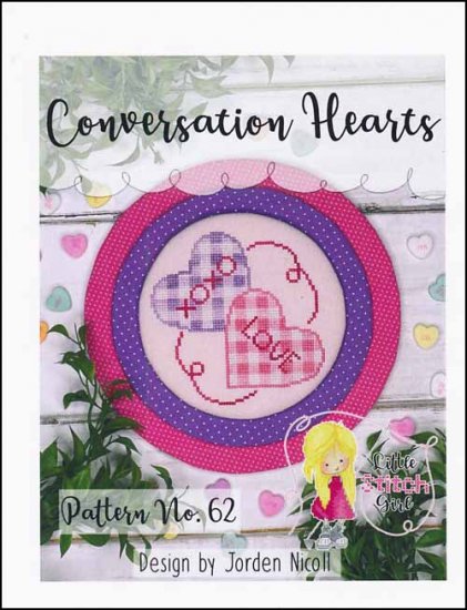 Conversation Hearts Cross Stitch Pattern by Little Stitch Girl