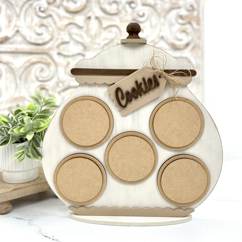 Cookie Jar Cross Stitch Display-Unfinished Wood