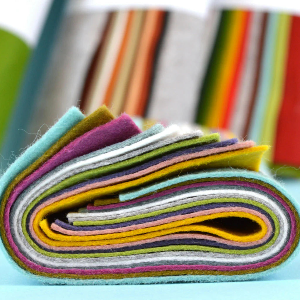 Felt Bundle of 10 Assorted 9" Squares - by Corinne Lapierre