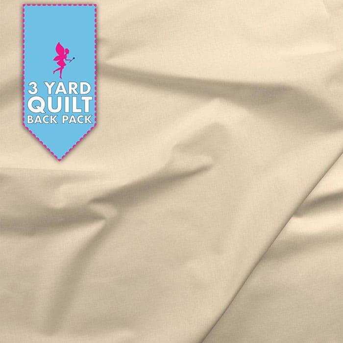 Cotton Sateen Natural 118" Wide 3 Yard Quilt Fabric Back Pack