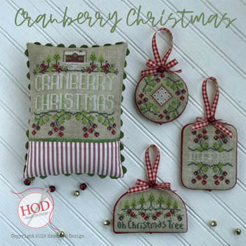 Cranberry Christmas Cross Stitch Pattern by Hands On Design