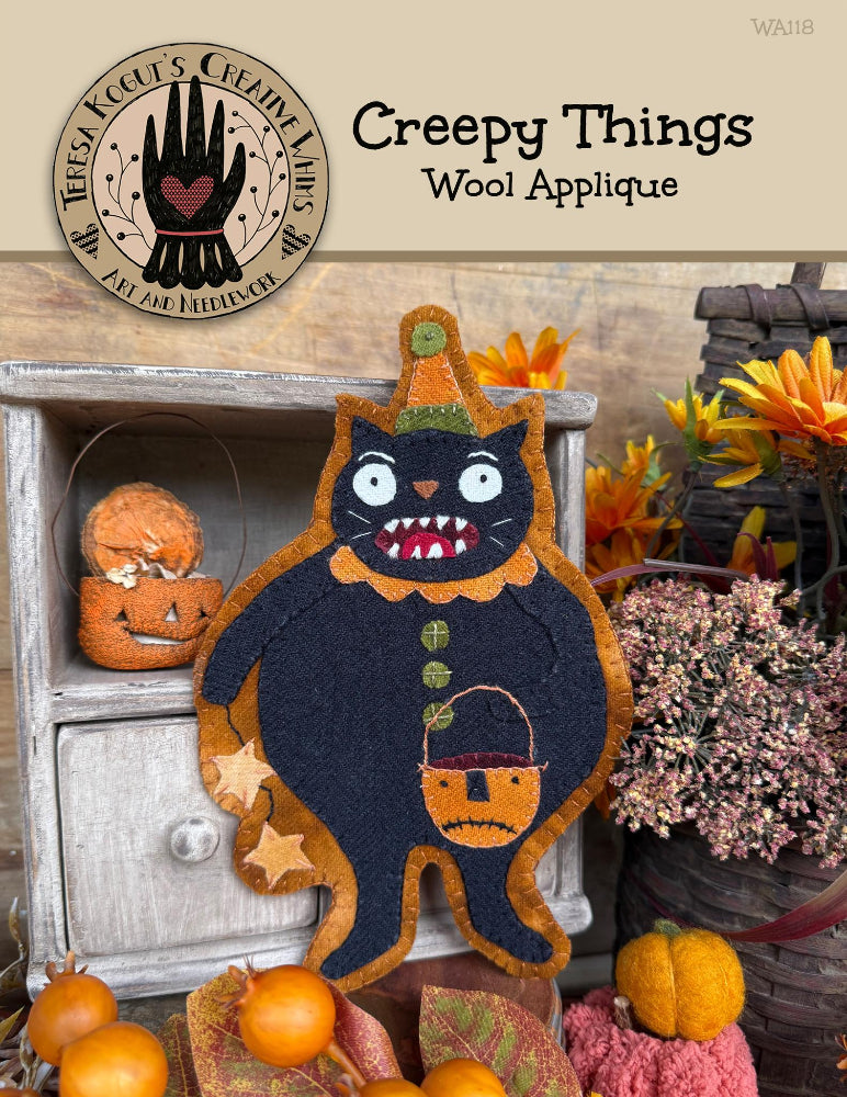 Creepy Things Wool Applique by Teresa Kogut's Creative Whims Pre-Order Ships In September 2026
