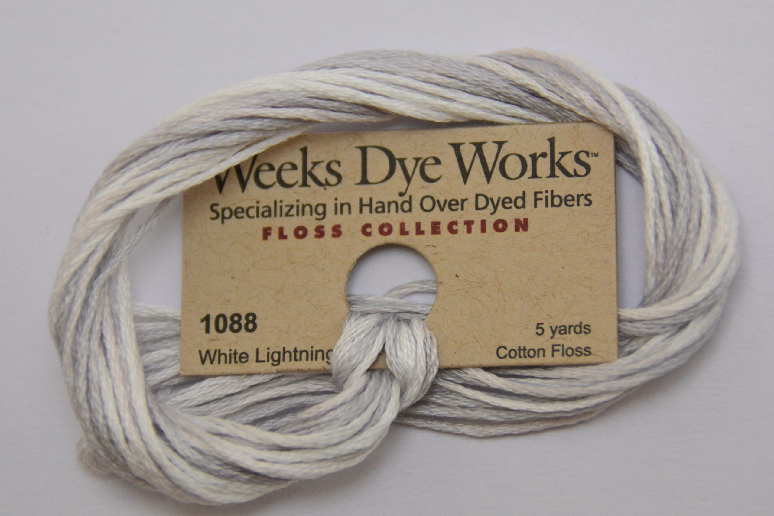 White Lightening 1088 Weeks Dye Works 6-Strand Hand-Dyed Embroidery Floss