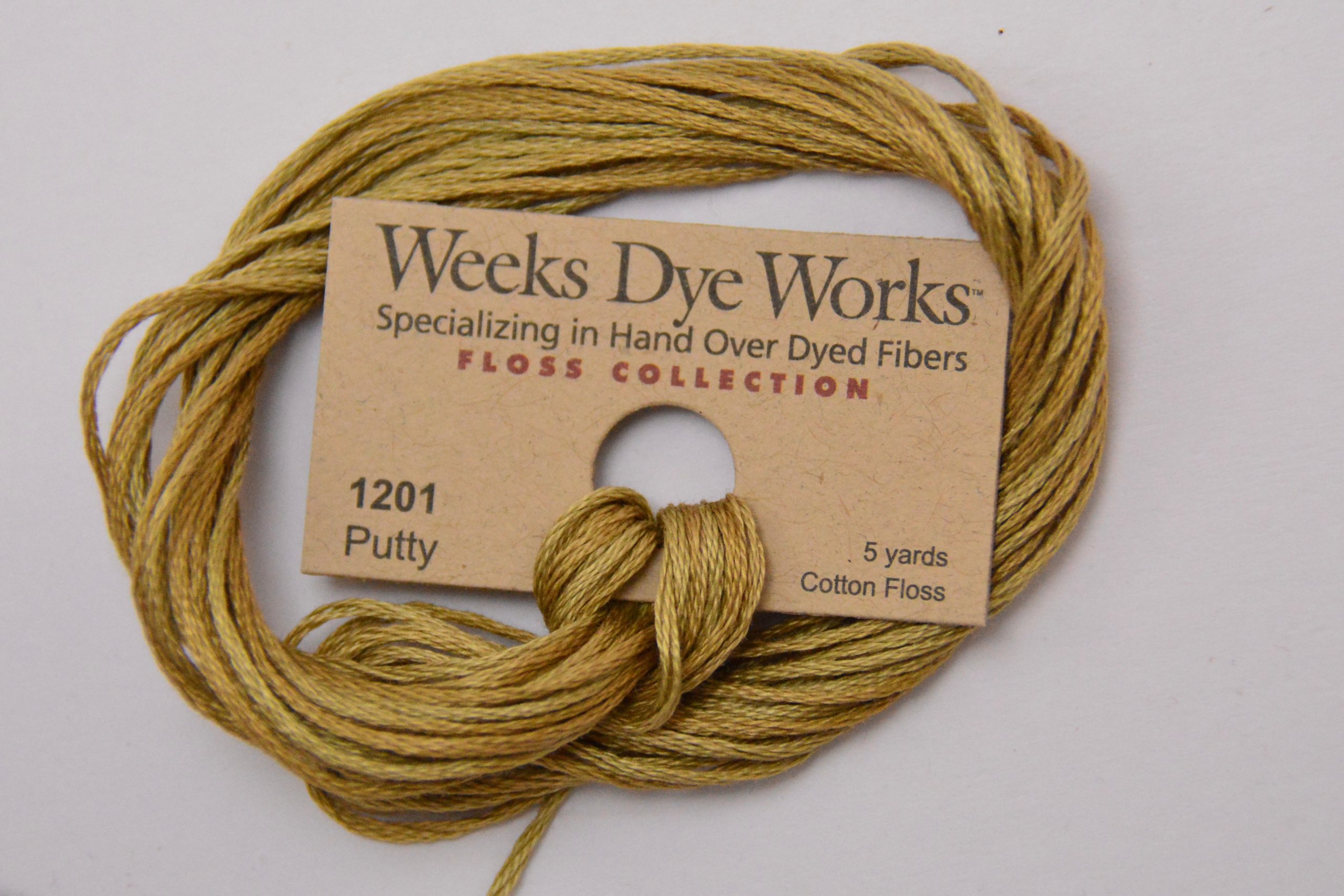 Putty 1201 Weeks Dye Works 6-Strand Hand-Dyed Embroidery Floss
