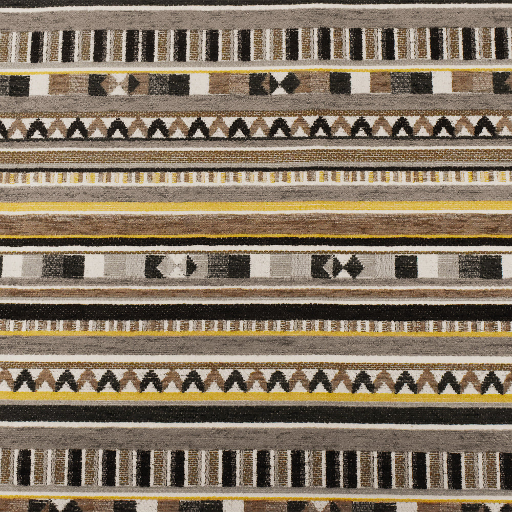 Beige-Multi Aztec Stripe Jacquard Poly Chenille Home Decorating Fabric