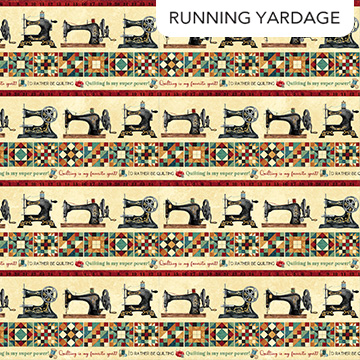 Stitchin' Stonehenge - Beige Multi Border Stripe DP28341-12 - Quilting Fabric