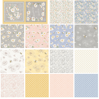 Clothworks Daisy Field ST0498 Precut 2 1/2" Strips 42 Pieces Assorted