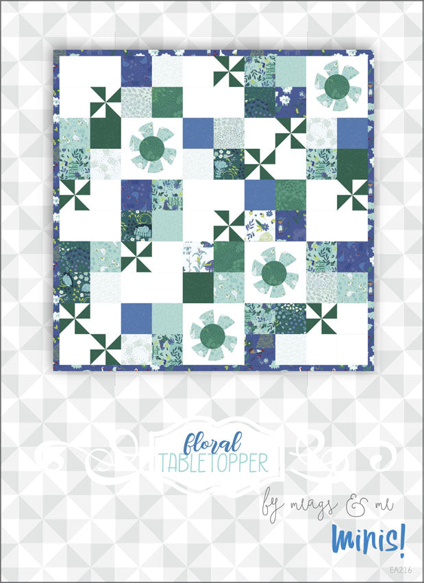 Floral Table topper Mini Quilt Pattern by Meags and Me