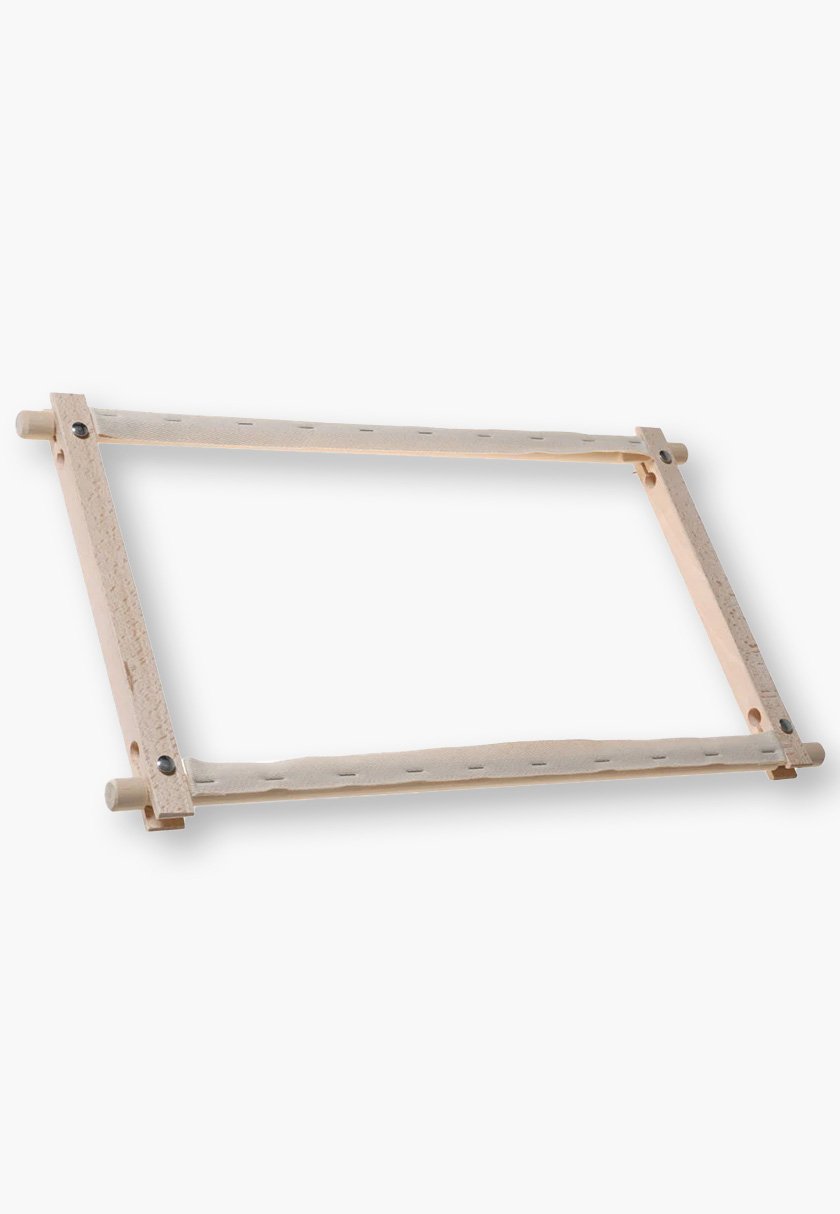 ELBESEE 2412 – 61 × 30 cm Handdrehrahmen für Wandteppiche, Kreuzstiche und Projekte mit gezählten Fäden