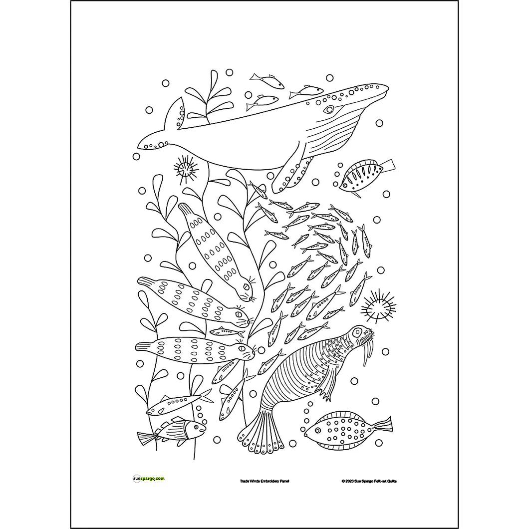Trade Winds Embroidery Panel