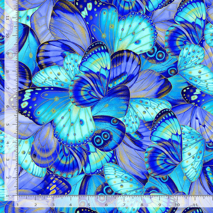 Escapade - Multi Metallic Butterfly Wings #CM3795-MULTI - Quilting Fabric