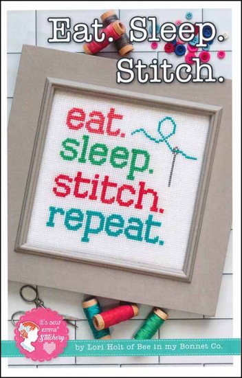 Eat Sleep Stitch Cross Stitch Pattern by It's So Emma