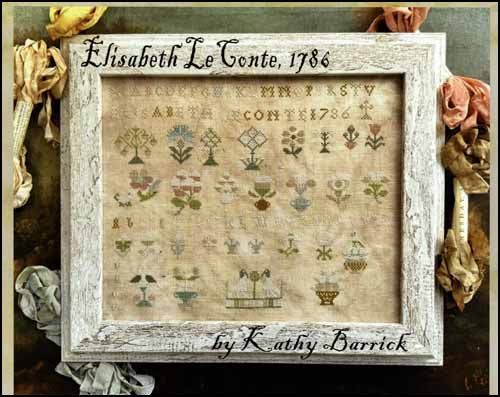 Elisabeth Le Conte, 1786 Cross Stitch Pattern by Kathy Barrick
