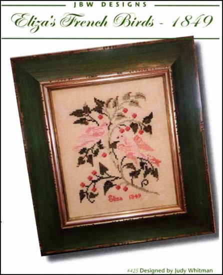 Eliza's French Birds 1849 Cross Stitch Pattern by JBW Designs