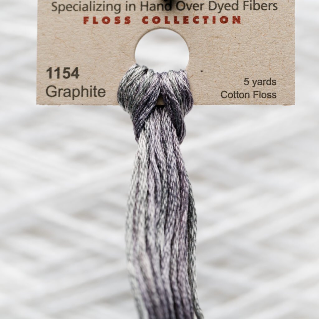 Weeks Dye Works Cotton Floss – 1154 Graphite – 5 yard, tinto a mano