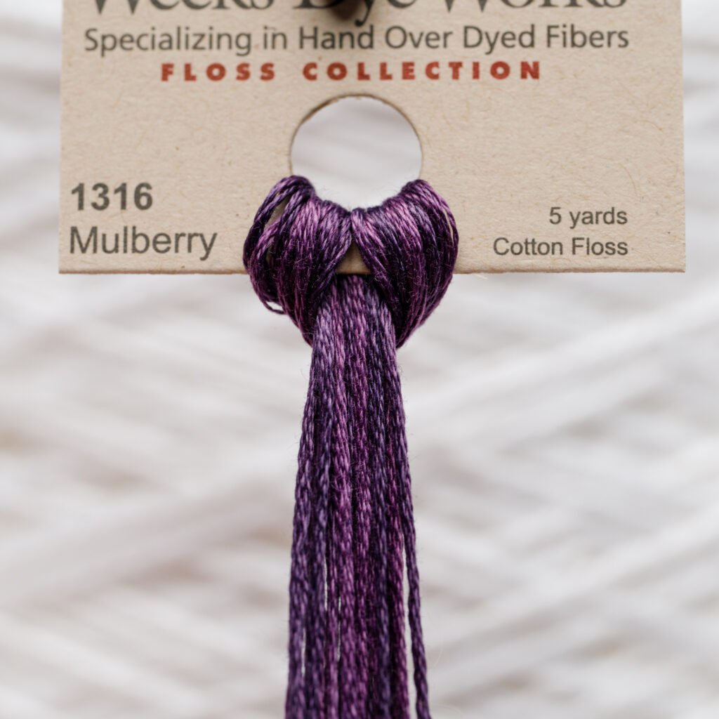 Weeks Dye Works Fil de coton – 1316 Mulberry – 5 Yards, Hand-Dyed