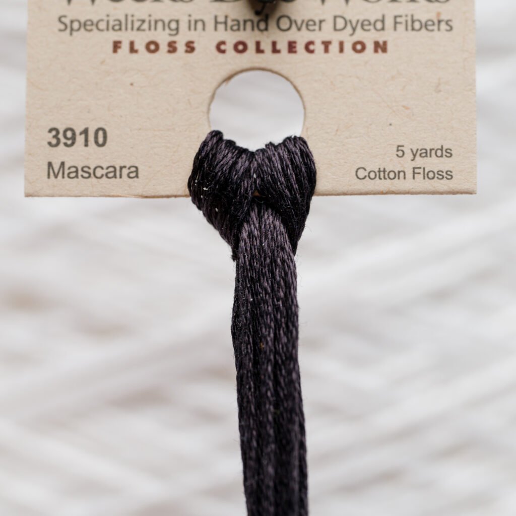 Weeks Dye Works Cotton Floss – 3910 Mascara – 5 Yards, Hand-Dyed