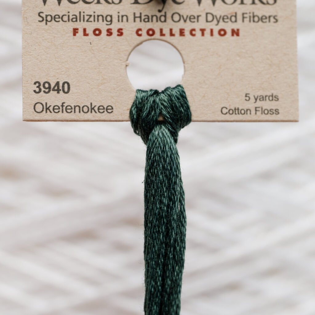 Weeks Dye Works Cotton Floss – 3940 Okefenokee – 5 yard, tinto a mano