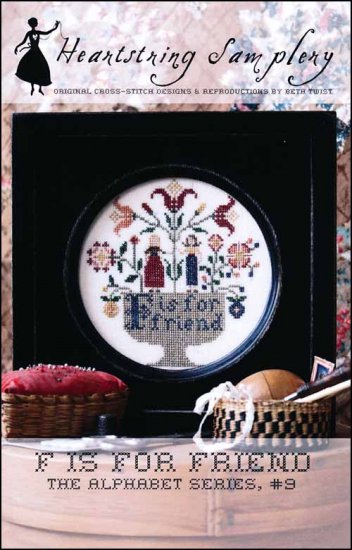 F Is For Friend: The Alphabet Series #9 Cross Stitch Pattern by Heartstring Samplery