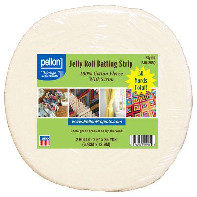 Pellon Cotton Jelly Roll Batting - 2.5in x 50 yds