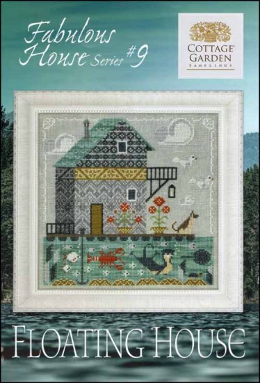 Fabulous House Series Part 9: Floating House Cross Stitch Pattern by Cottage Garden Samplings
