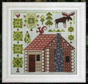 Fabulous House Series Part 12: Log Cabin Cross Stitch Pattern by Cottage Garden Samplings
